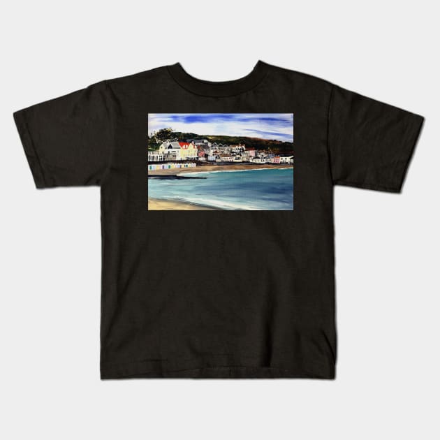 Lyme Regis Seafront Kids T-Shirt by bobpetcher